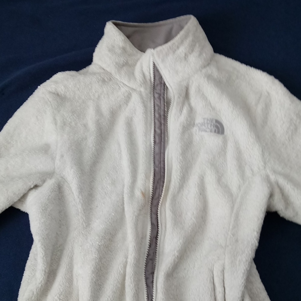 White north face zip up
